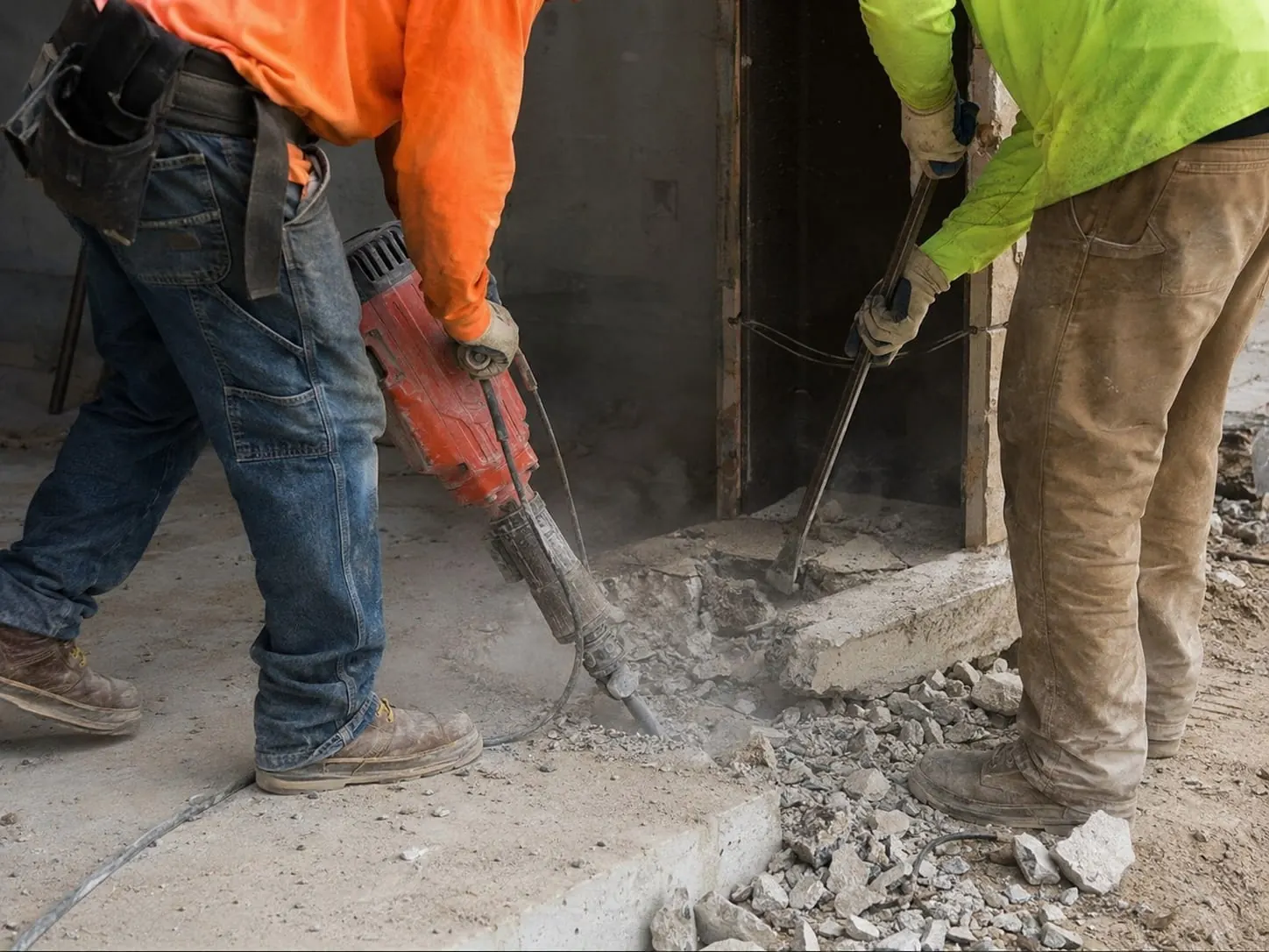 Reinforced concrete house being demolished in Auckland