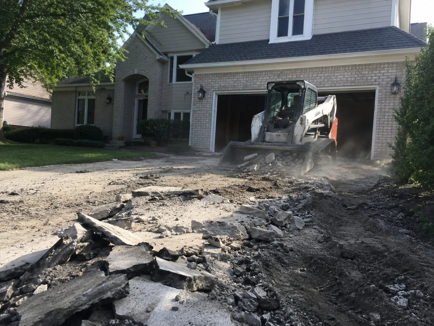 Broken concrete cleared and carted away from a local site
