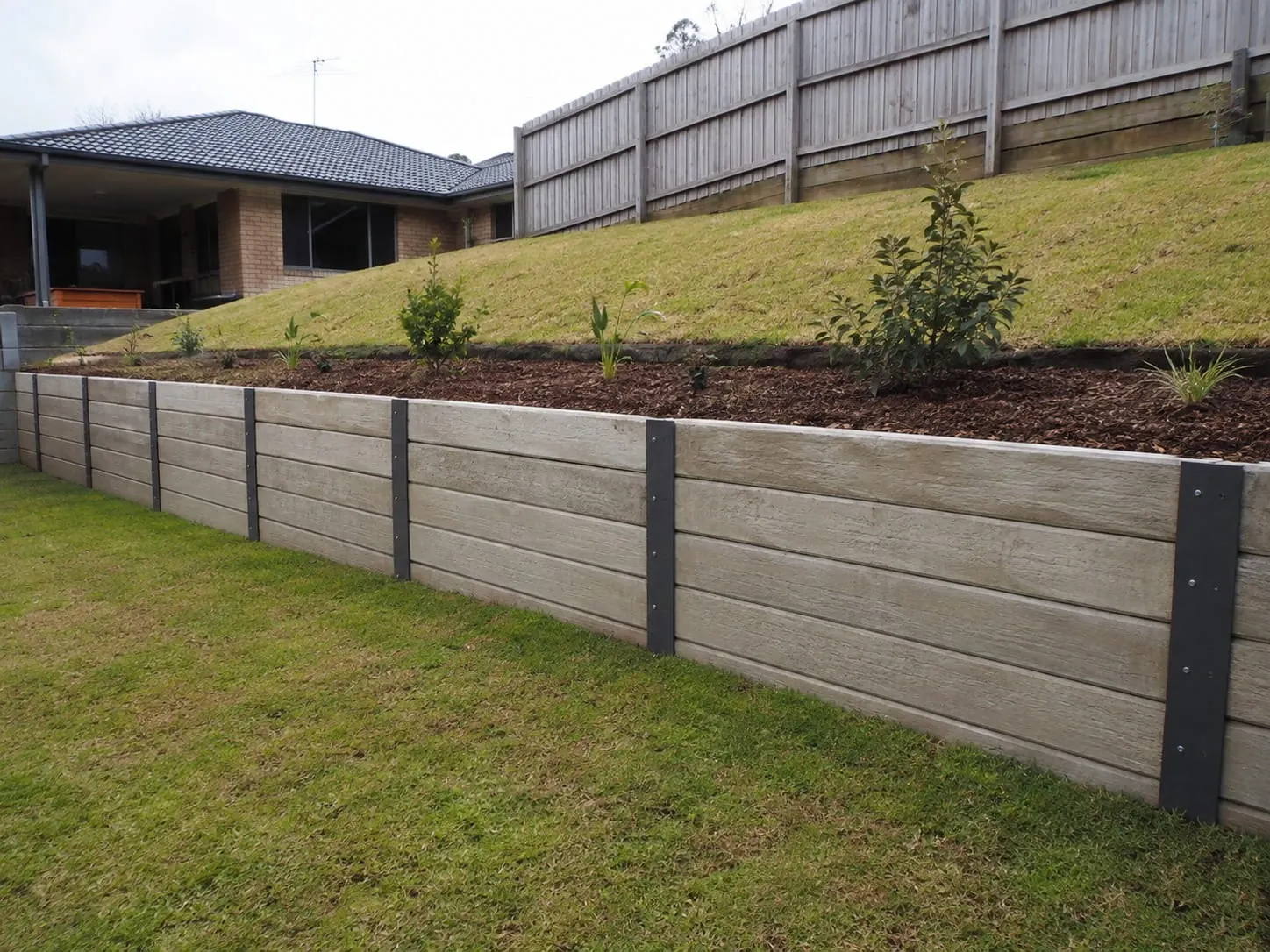 Retaining wall on a semi-rural section in Whenuapai, West Auckland
