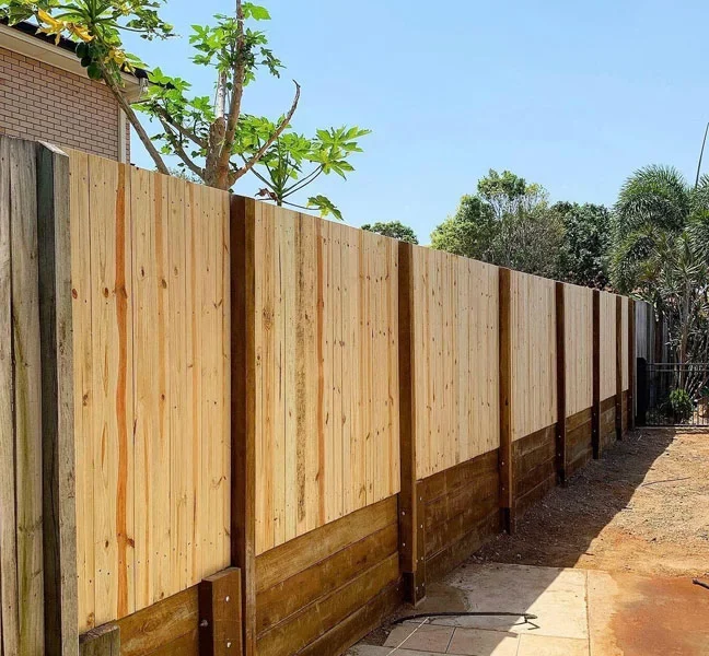 New timber gate and boundary fence installation