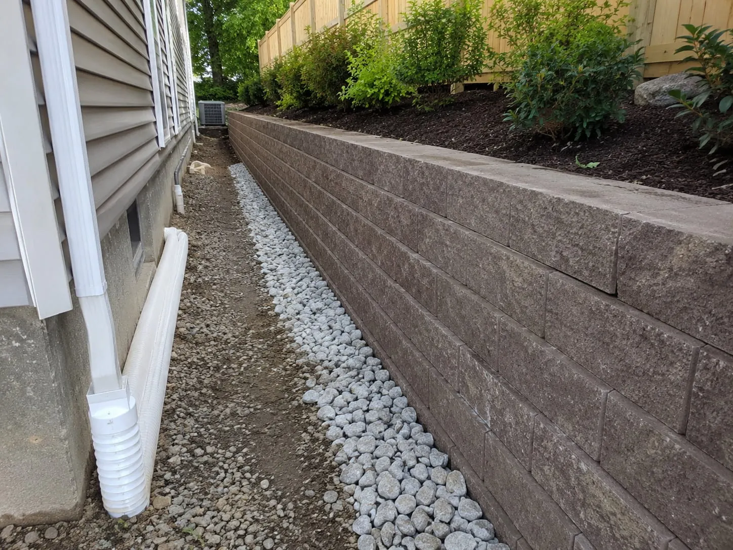 Drainage installed behind an Auckland retaining wall